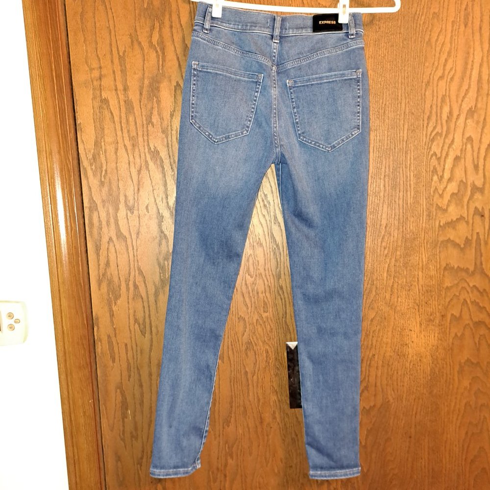 Express Skinny High Rise Distressed Jeans size 2R - Picture 2 of 12